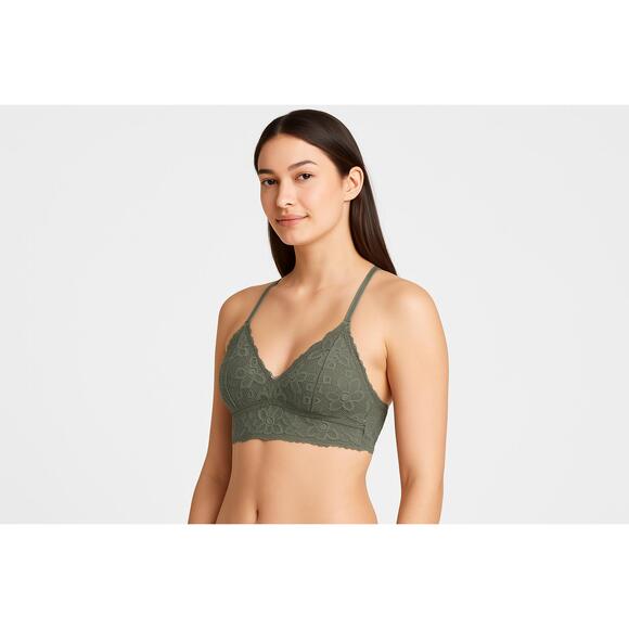 No Boundaries Other - No Boundaries Olive Green Lace Pattern Adjustable Straps Bralette Bra Small
